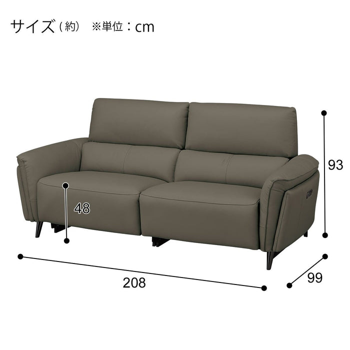 2M ELECTRIC 3P SOFA LS02 NW DGR
