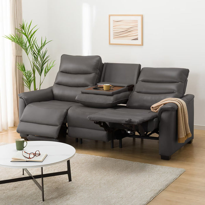 3P ELECTRIC SOFA N-BELIEVA 3 TK-LEATHER DGY