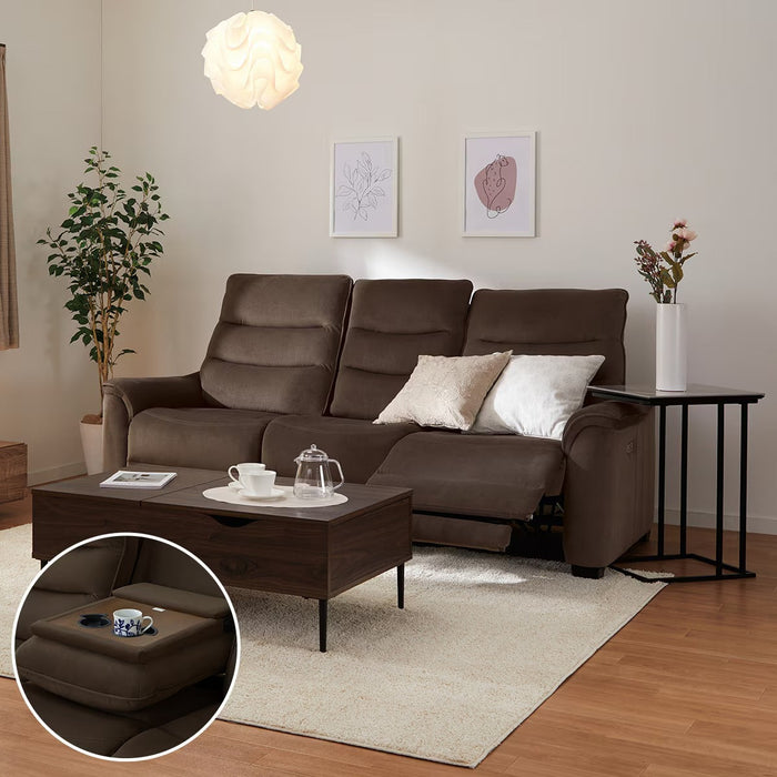 3P ELECTRIC SOFA N-BELIEVA 3 MICROFIBER BR