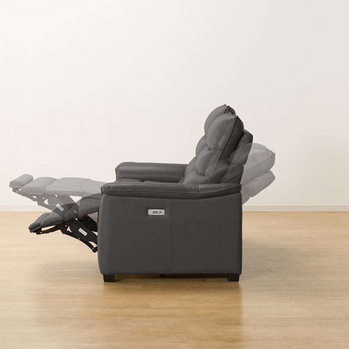 2P ELECTRIC SOFA N-BELIEVA 3 TK-LEATHER DGY