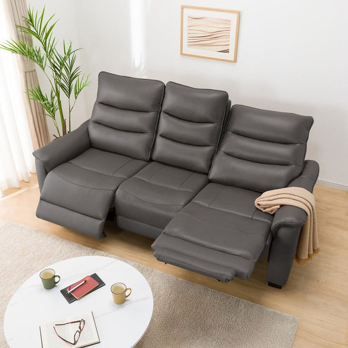 3P ELECTRIC SOFA N-BELIEVA 3 TK-LEATHER DGY