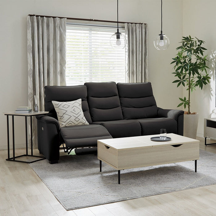 3P ELECTRIC SOFA N-BELIEVA 3 LEATHER BK