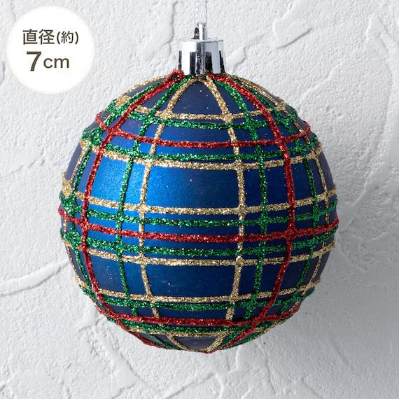 CHRISTMAS S/6 7CM BALLS CHECK N2AS