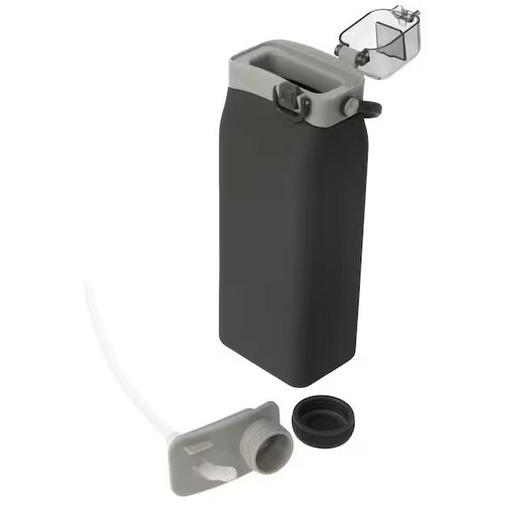 SILICONE FOLDING WATER BOTTLE 600ML DGY