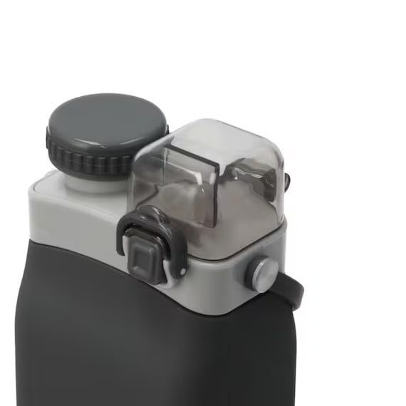 SILICONE FOLDING WATER BOTTLE 600ML DGY