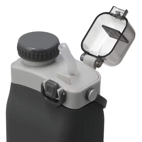 SILICONE FOLDING WATER BOTTLE 600ML DGY