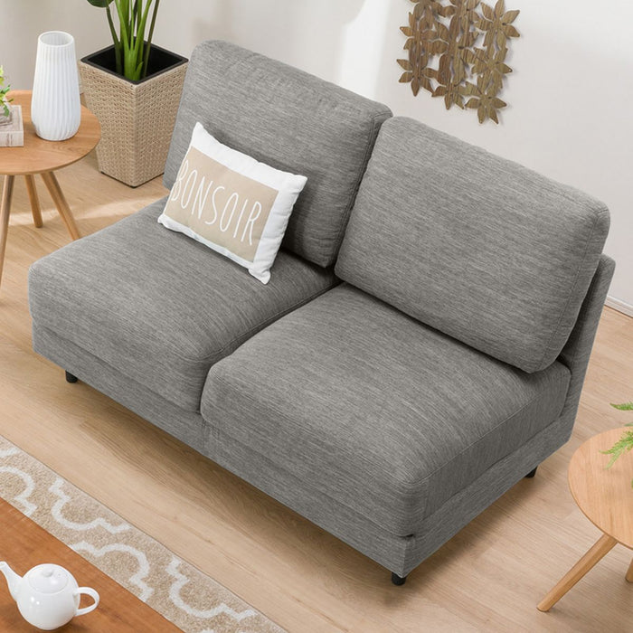 ARMLESS 2SEATER SOFA CA10 DR-GY