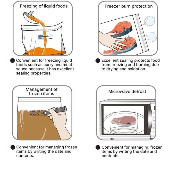 FREEZER BAG L 24PC DOUBLE ZIPPER