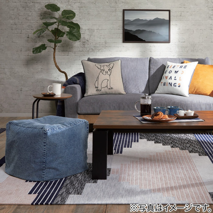 POUF SHELL DAMEGED DENIM