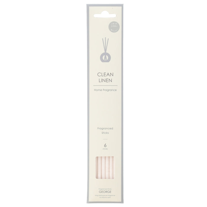 SCENTED STICK 6P GEORGE WH CLEAN LINEN