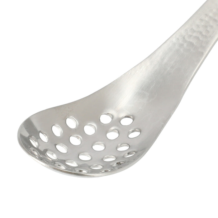 SLOTTED SOUP SPOON HAMMERED PATTERN