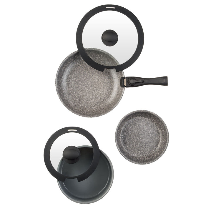 POT&FRYPAN WITH DETACHABLE HANDLE 6P SET